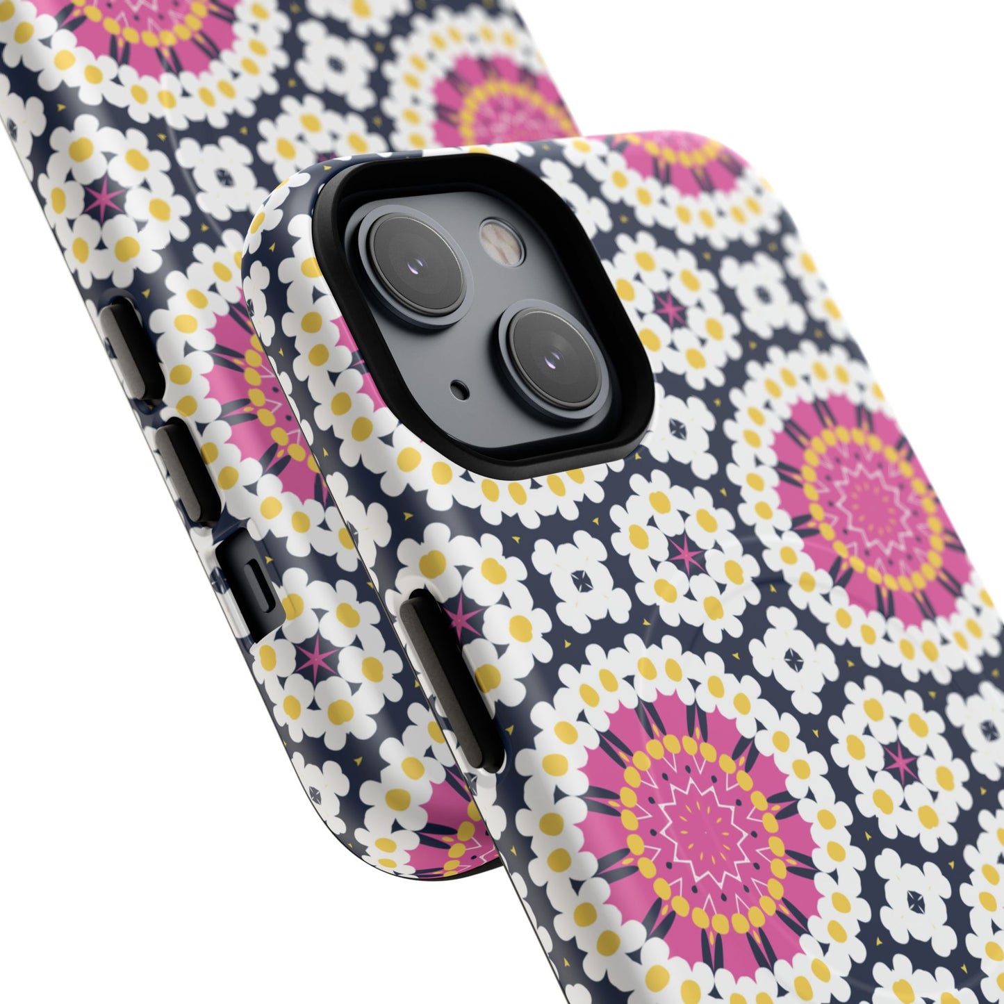 Petal Prism Pop Tough Magnetic iPhone Case, Tough Protection, Unique Design, Gift for Her, iPhone Accessories, Boho Style, Floral MagSafe Accessory.