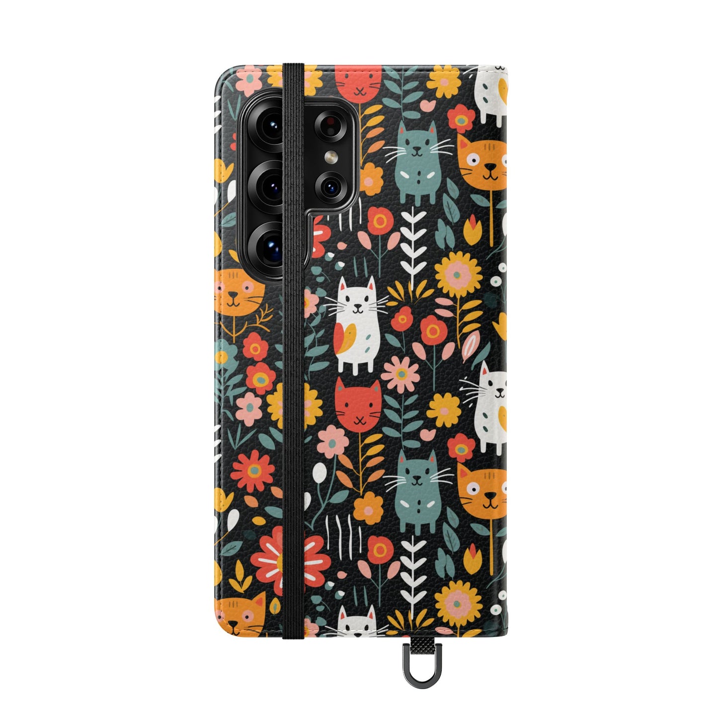 Whimsical Feline Garden iPhone and Samsung Flip Cases