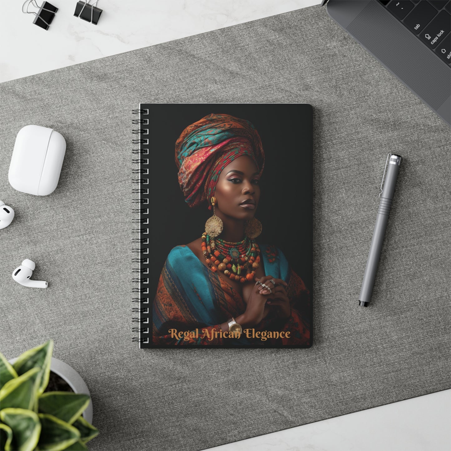 Regal African Elegance, Ethnic Beauty Softcover Notebook, A5 (PY)