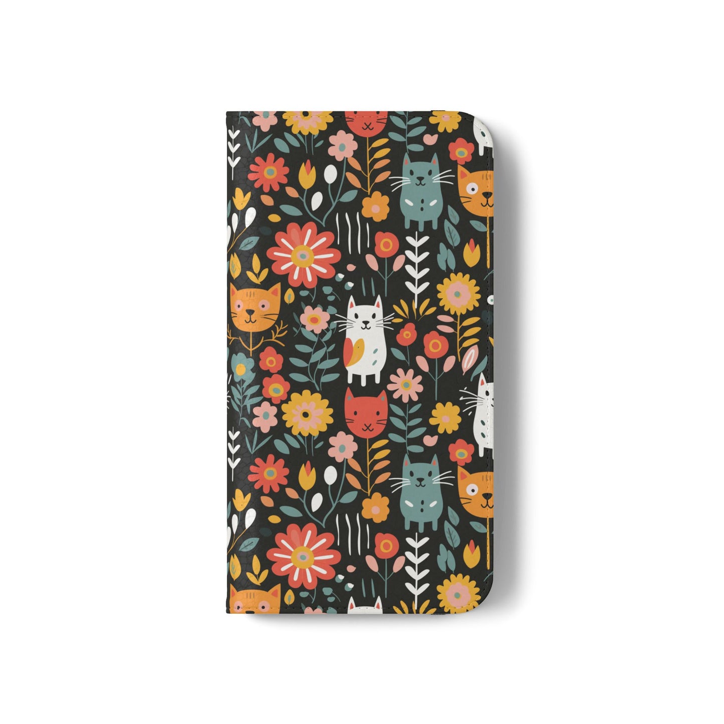 Whimsical Feline Garden iPhone and Samsung Flip Cases