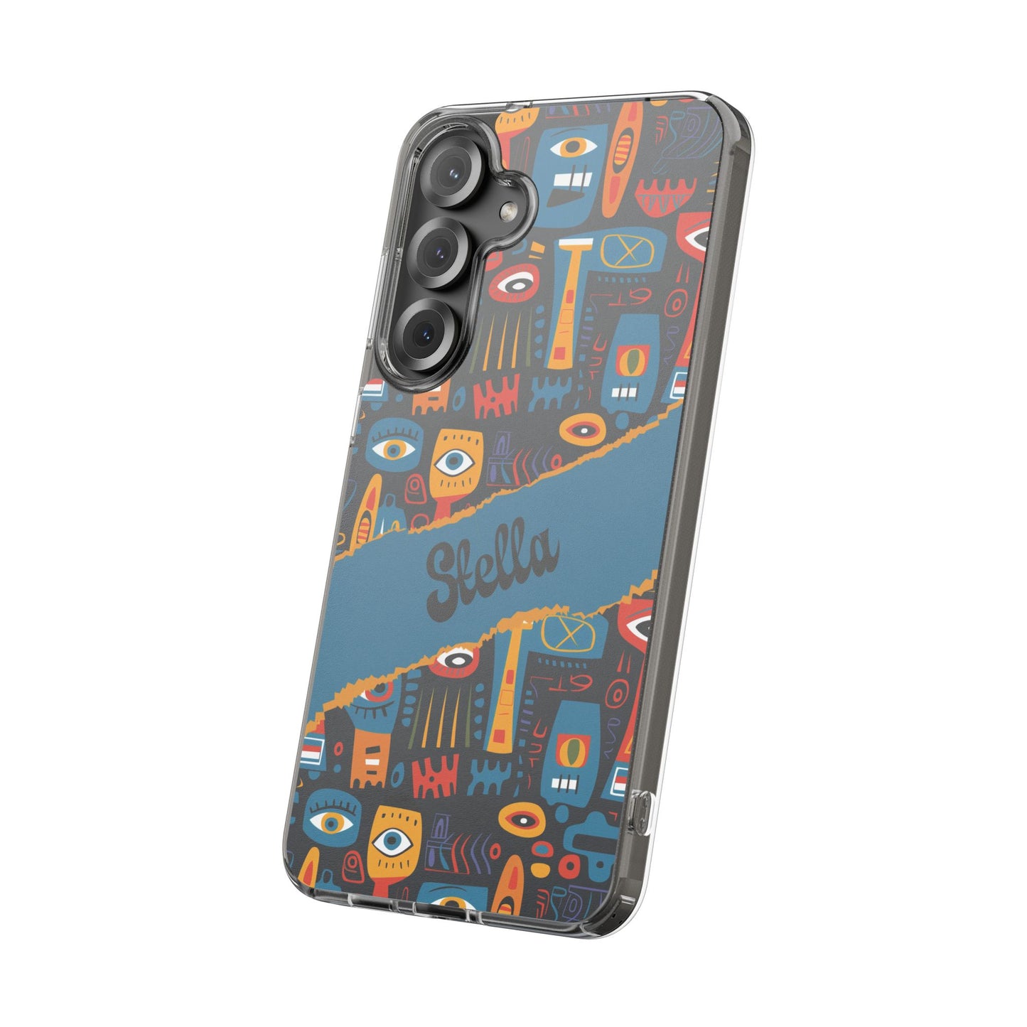 Phone Case — Colorful Abstract Faces Clear Impact-Resistant Case