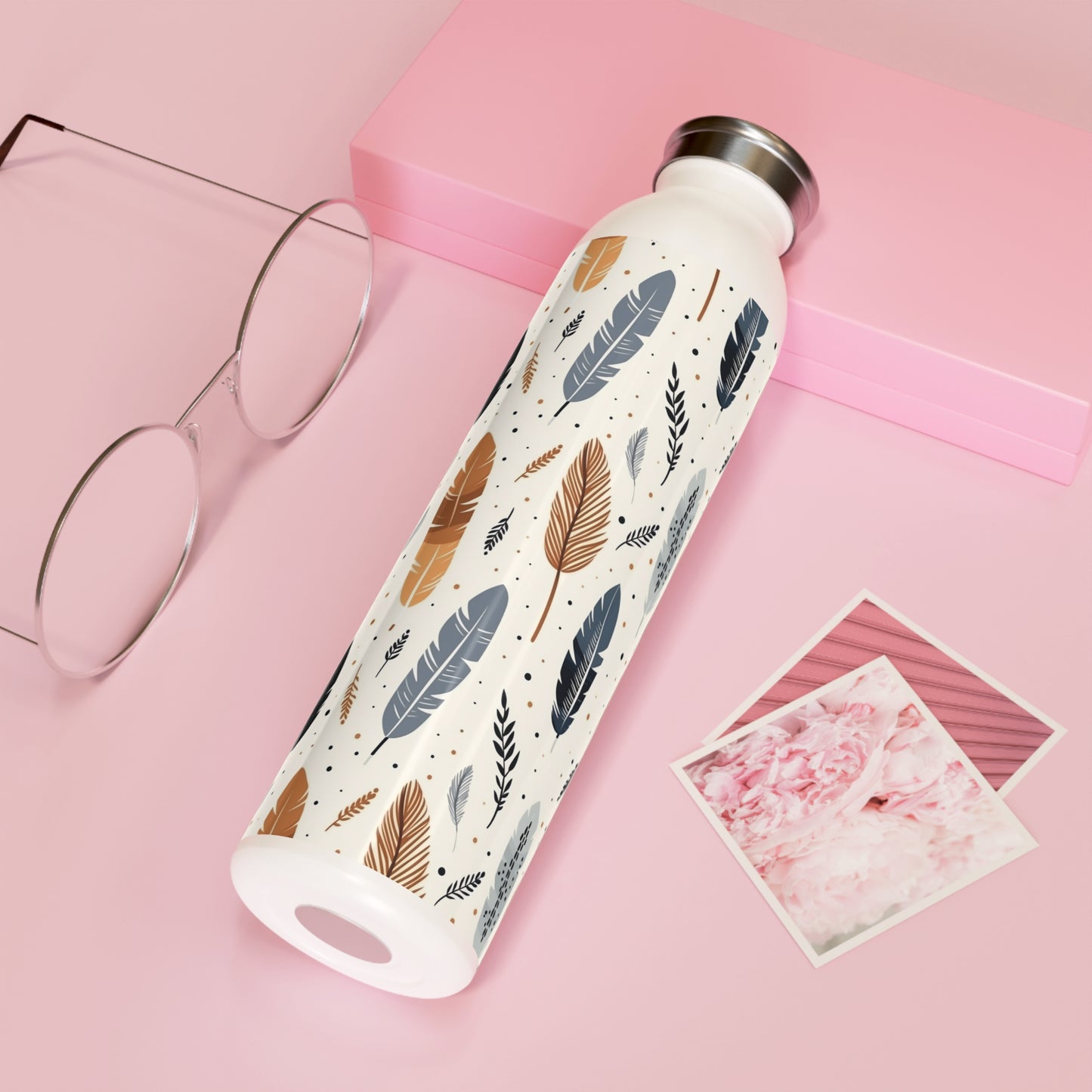 Whispering Feathers Slim Water Bottle