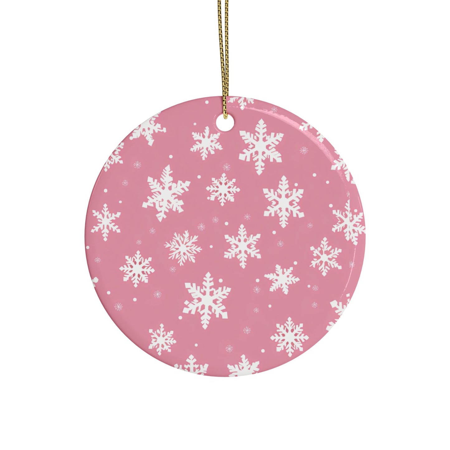 Pink Snowflake Elegance Ceramic Ornaments (1pcs, 5pcs, 10pcs, 20pcs)