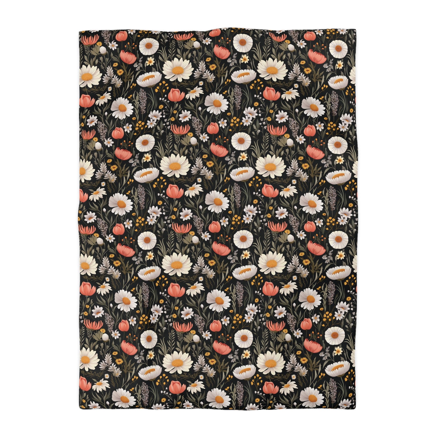 Blossom Elegance: Noir Garden Comfort Duvet Cover''