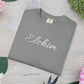 Embroidery 'ELOHIM, GENESIS 1:1' - Faith-Based Unisex Garment-Dyed Comfort Colors T-shirt, Faith Gift Tee, Religious Tee, Embroidery Tee.