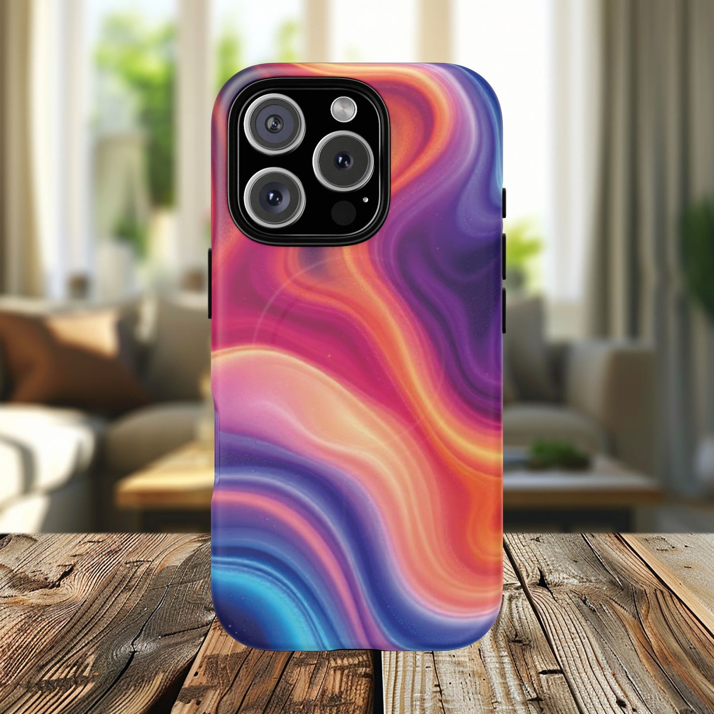 Cosmic Lava Flow Colorful Abstract iPhone Case , Tough Magnetic Protection, Stylish Accessories, Gift for Tech iPhone Lovers, Vibrant Mobile Covers