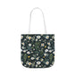 Daisy Delight Floral Canvas Tote Bag with 5-Color Straps | Eco-Friendly Shopping Bag