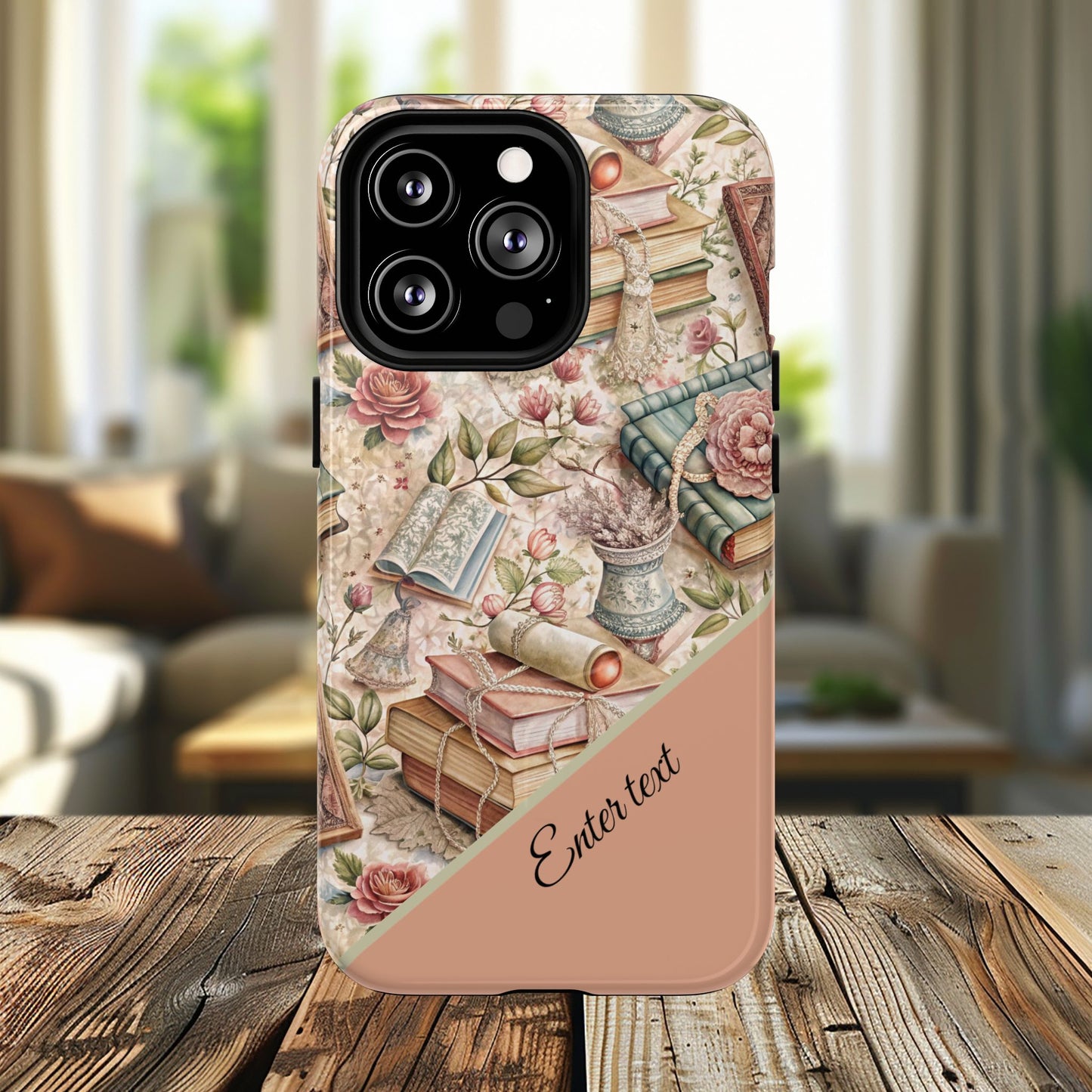 Persoonalized Vintage Book Lover's Tough Magnetic iPhone Case, Literary Gifts, Floral Design, Bookish Aesthetic, Unique Gift for Readers, Protective Case