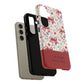 Personalized Rosette Coquette Phone Case - Custom Name/Message 'I Am Stronger Than The Storm' Floral Bow Protective Case
