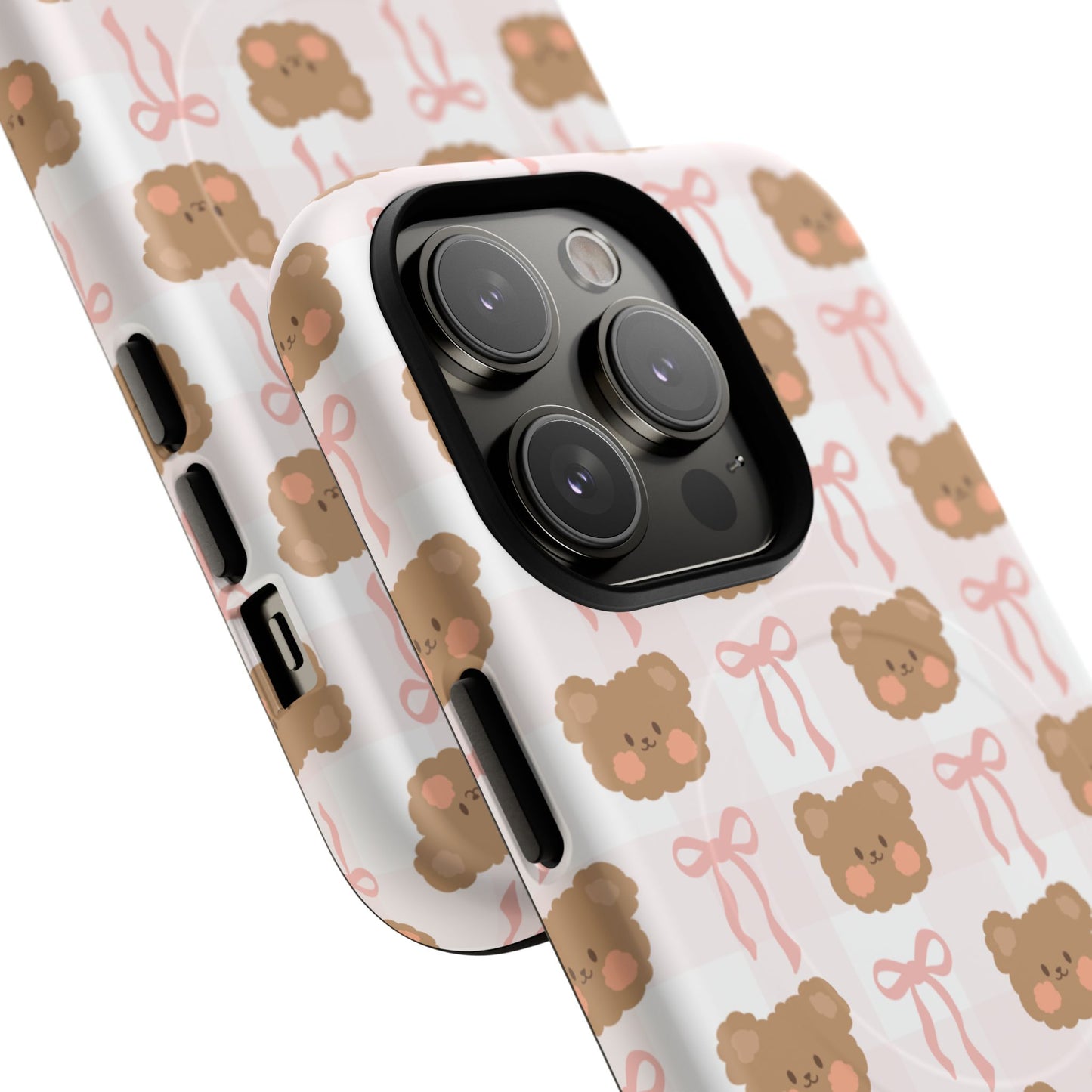 Cute Bear Pattern Magnetic Phone Case, Durable Animal Design, Gift for Kids, Trendy Case for iPhone, Cute Phone Accessory