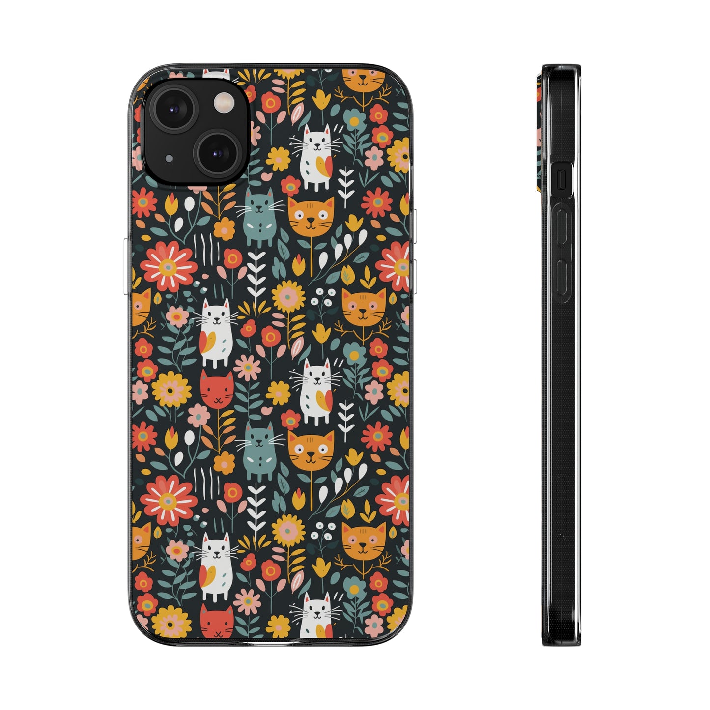 Whimsical Feline Garden Soft iPhone, Google and Samsung Cases