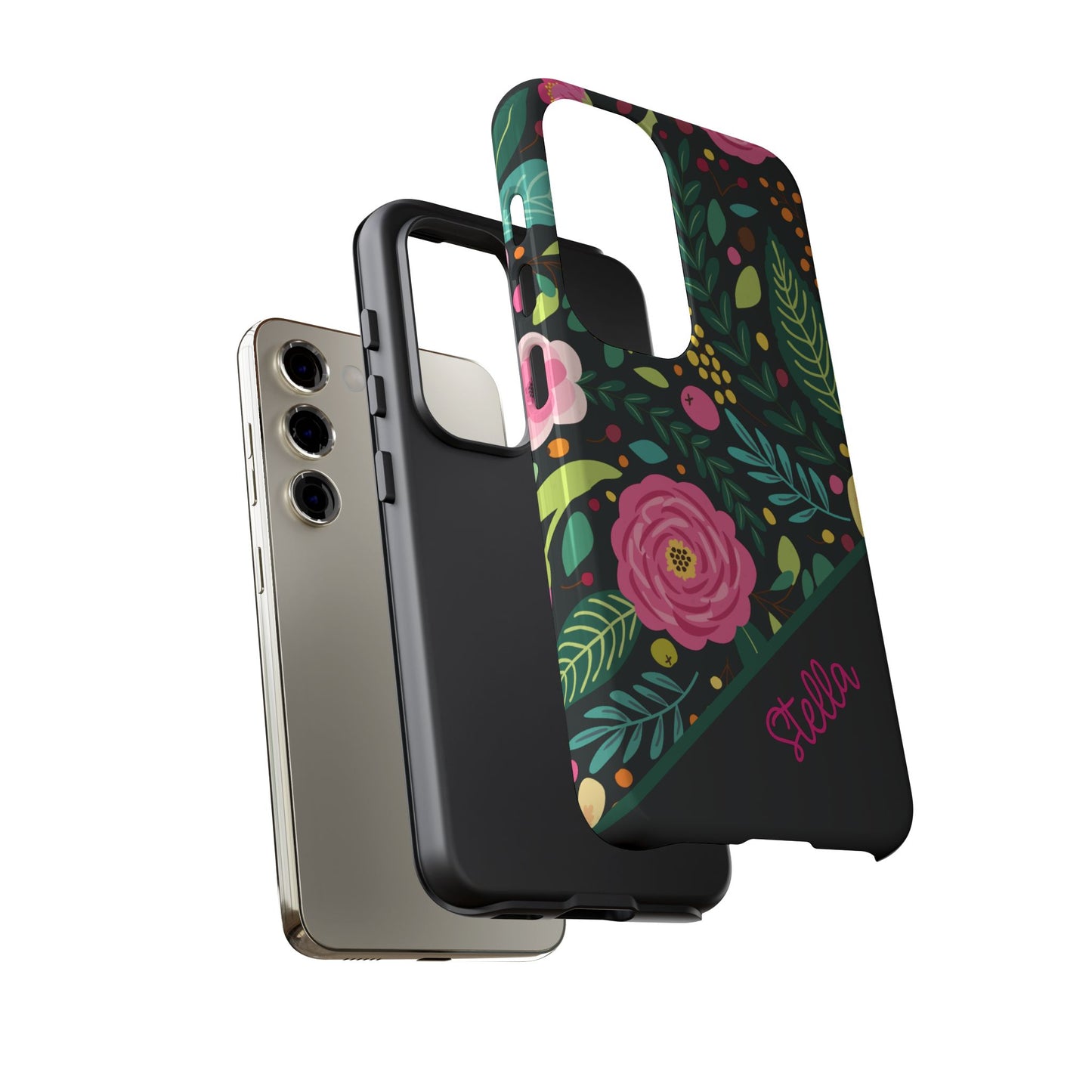 Personalized Floral Fantasy Samsung and Google Pixal Phone Case – Personalized Tough Cases with Colorful Garden Design