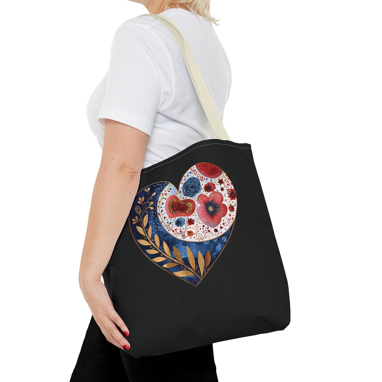 Floral Heart Tote Bag