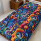 Psychedelic Visions Vibrant Abstract Faces Velveteen Plush Blanket