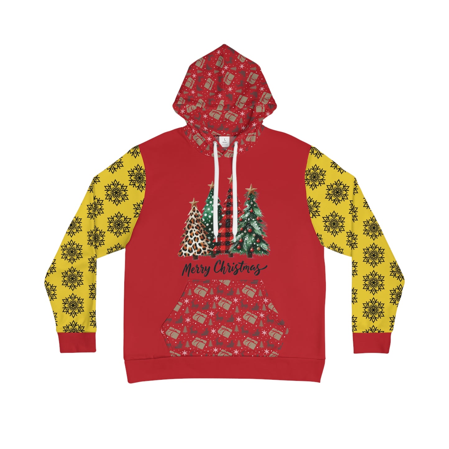 That Ugly Christmas Men's Hoodie with All-Over Print Design - Silky Smooth Polyester Fabric