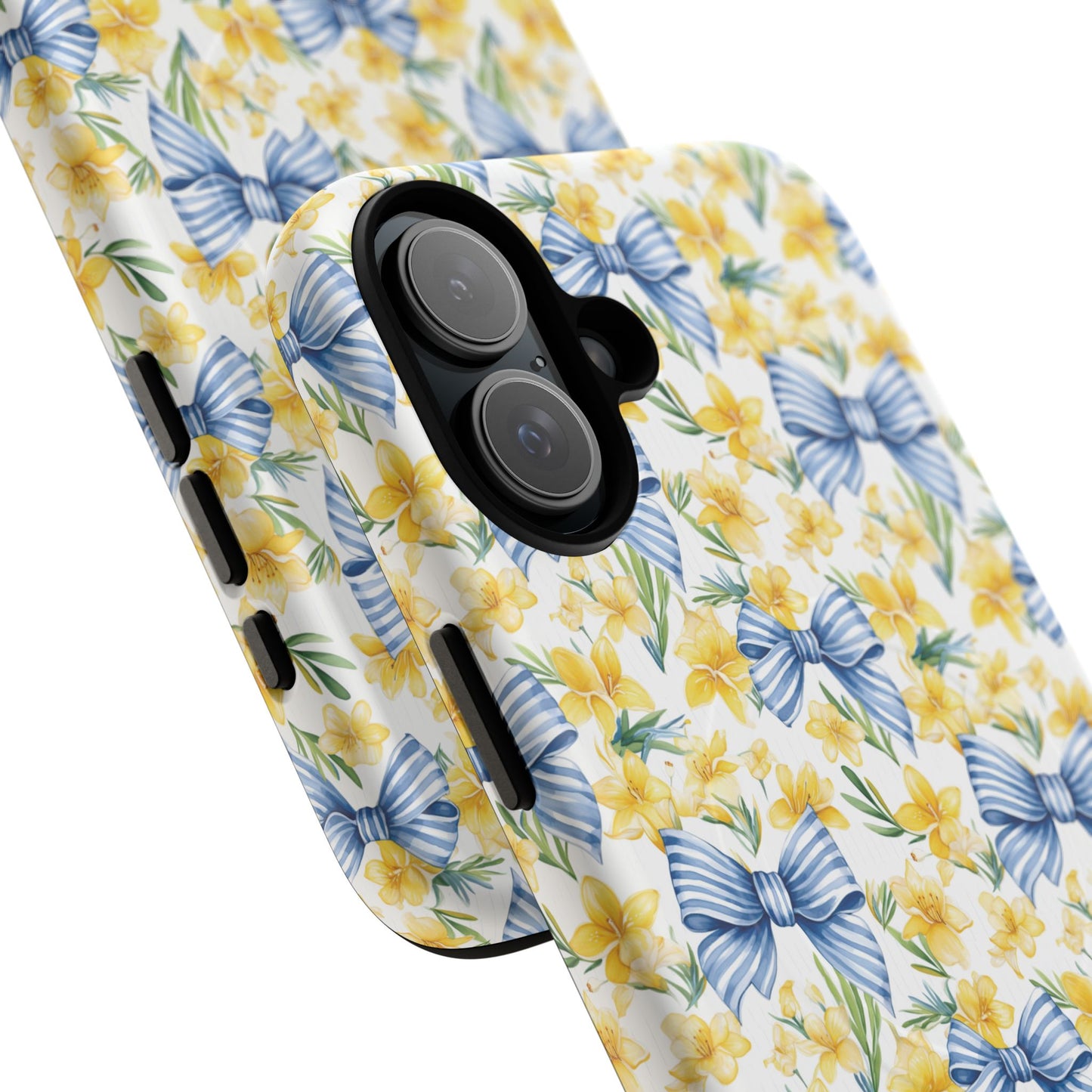 Sunshine Blue Coquette Bows Tough iPhone Magnetic Case for iPhones, Cute iPhone Cover, Spring Gift, Durable Case, Custom iPhone Protection