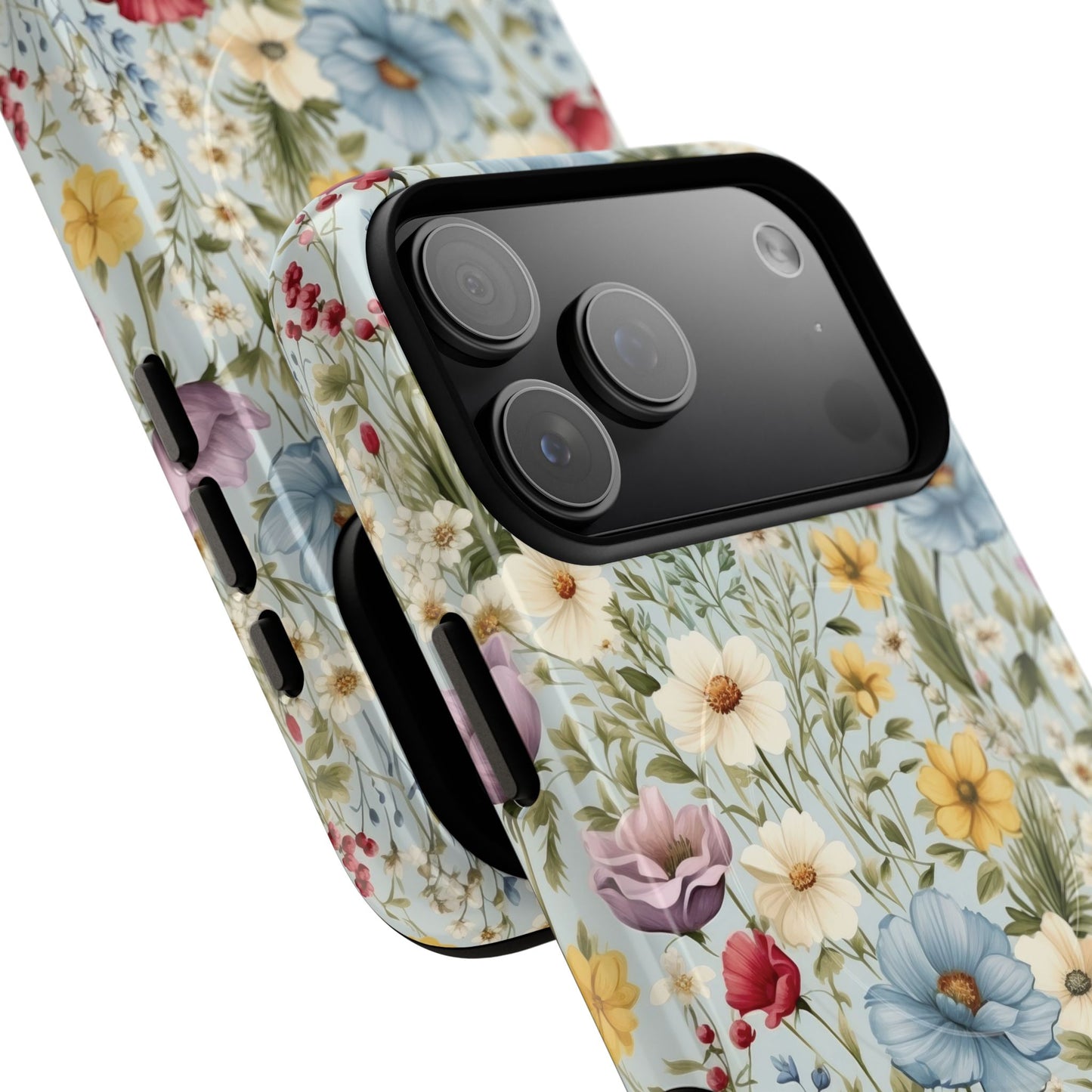 Meadow Whispers Tough iPhone Magnetic Case, Durable iPhone Protection, MagSafe Compatibility Phone Gift for Her, Spring Vibes, Modern Floral Design, Unique Gift Idea