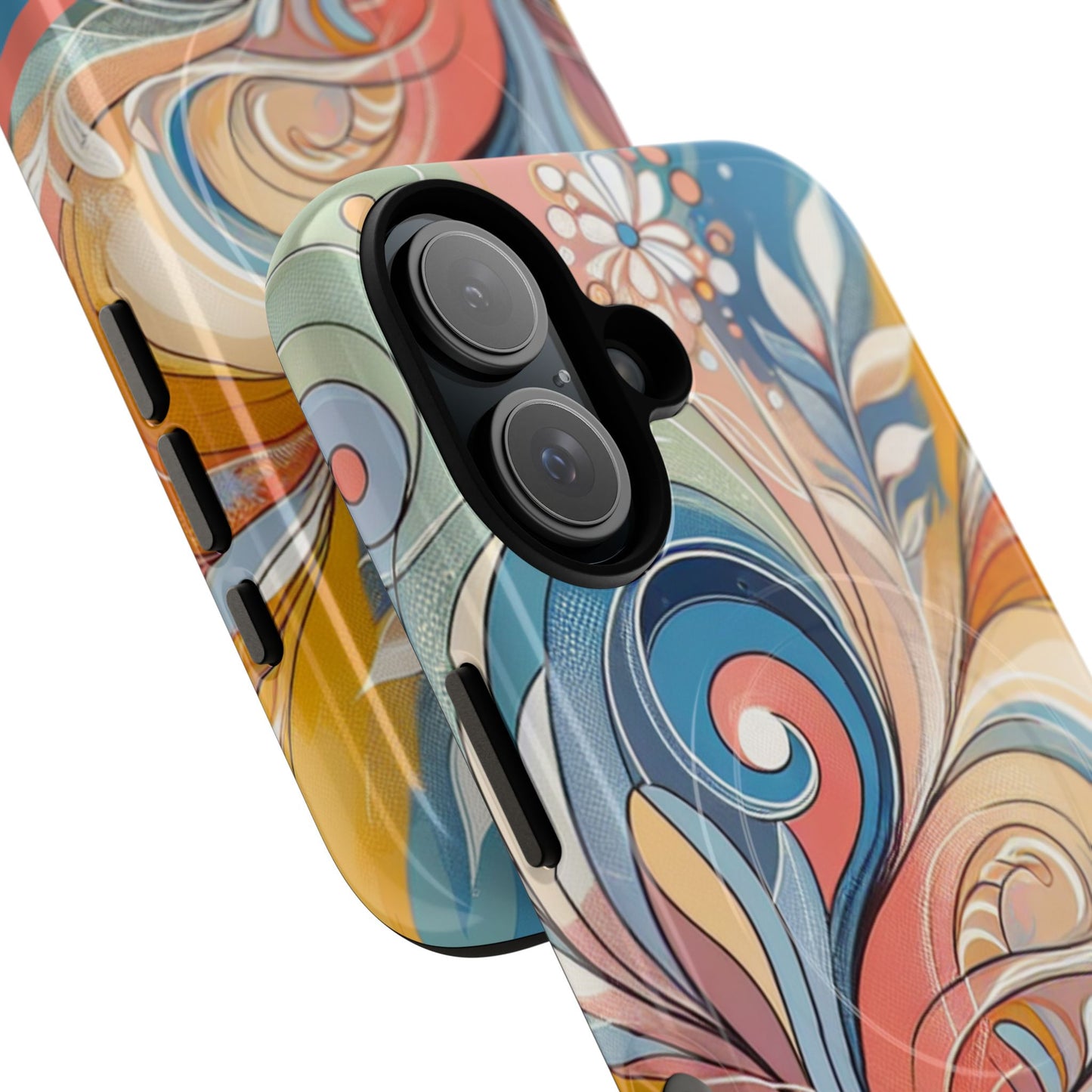 Personalized Sunset Garden Whirl Tough iPhone Magnetic Case for iPhone, Artistic Phone Cover, Durable Protection, Gifts for Her, Unique Style