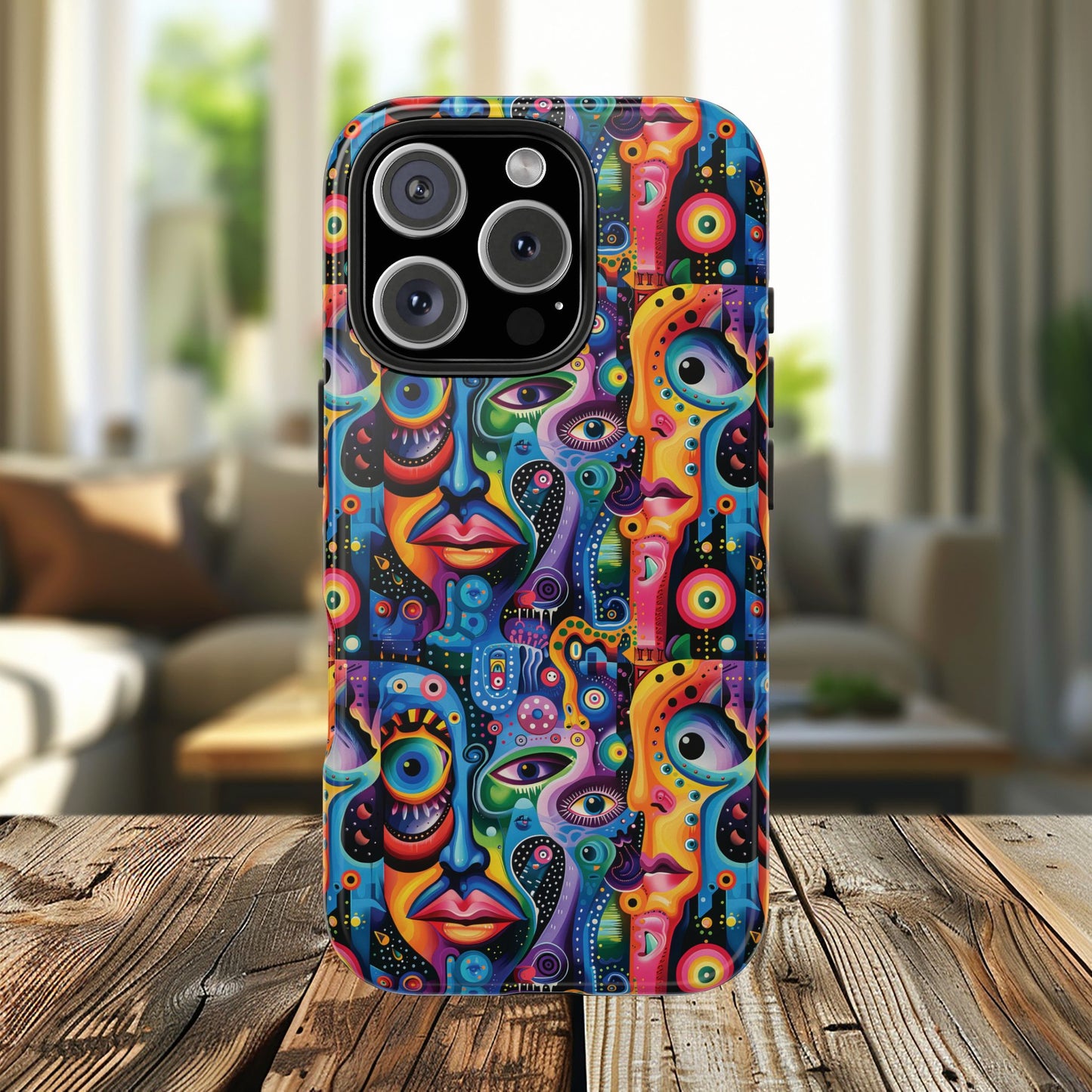 Psychedelic Visions Vibrant Art iPhone and Samsung Phone Case - Stylish Tough Case for Artists & Creatives.