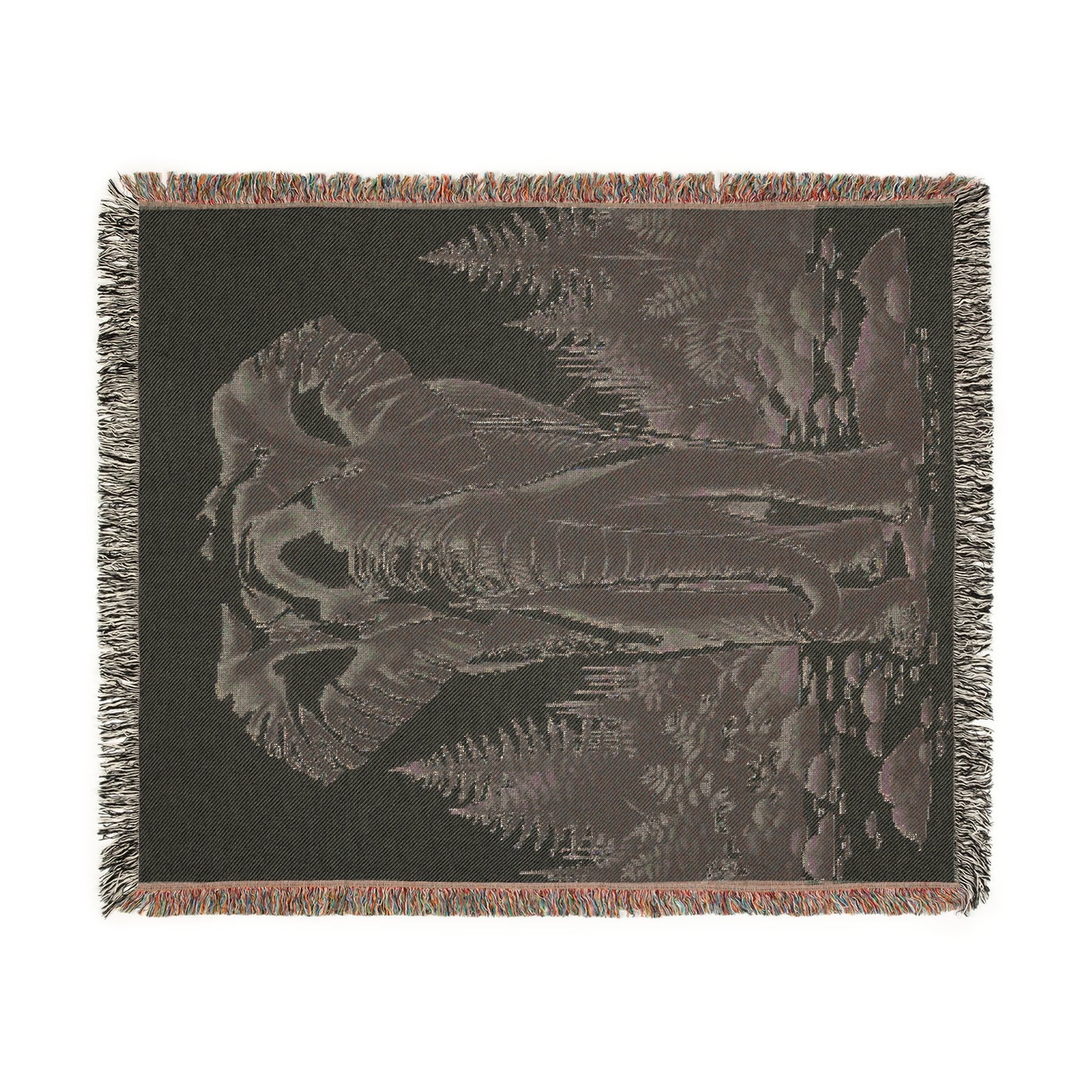 Elephant Illustration Tapestry Woven Blanket