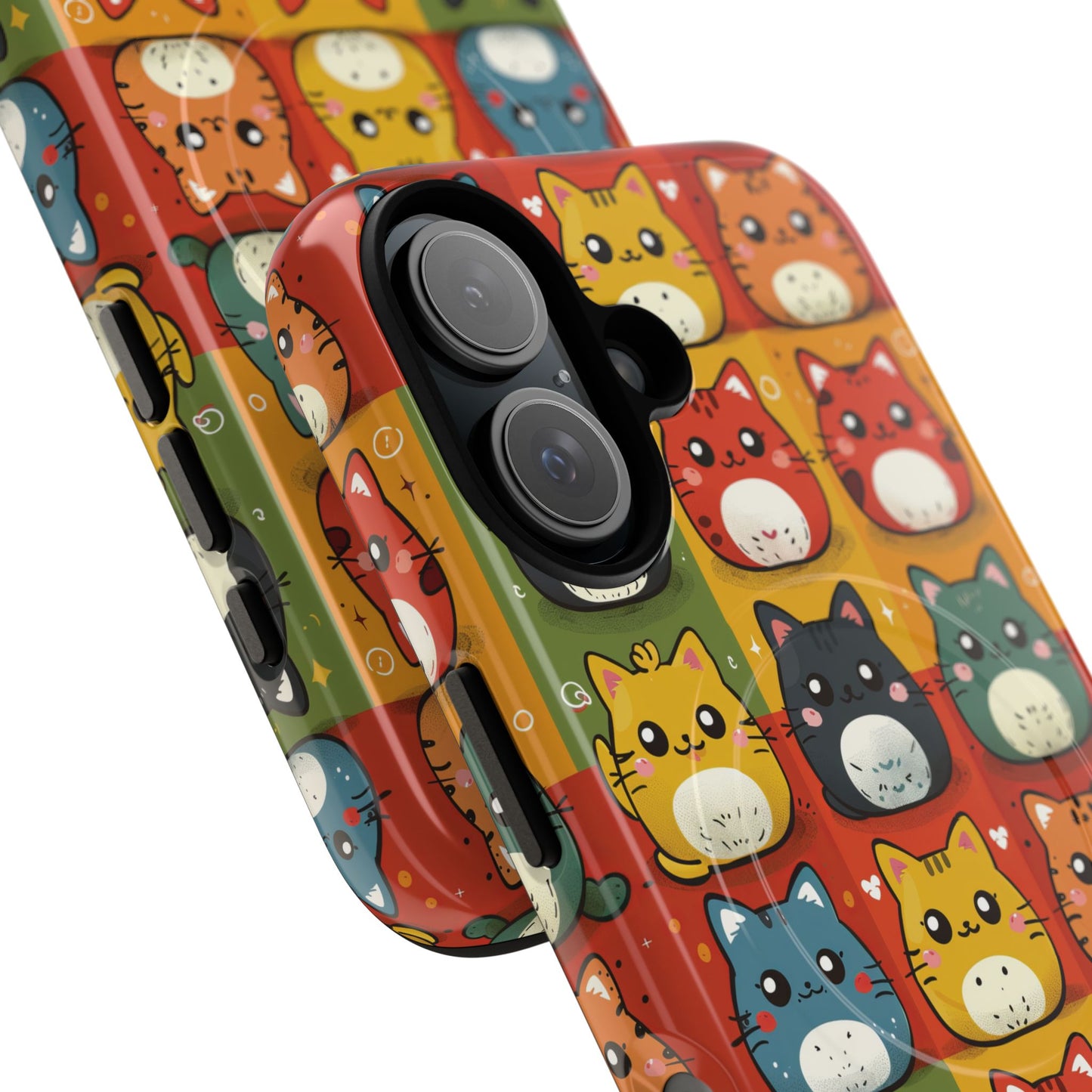 Cute Kawaii Cat iPhone Case, Tough Magnetic iPhone Case, Animal Lover Gift, Kawaii iPhone Cover, Fun Cat Design