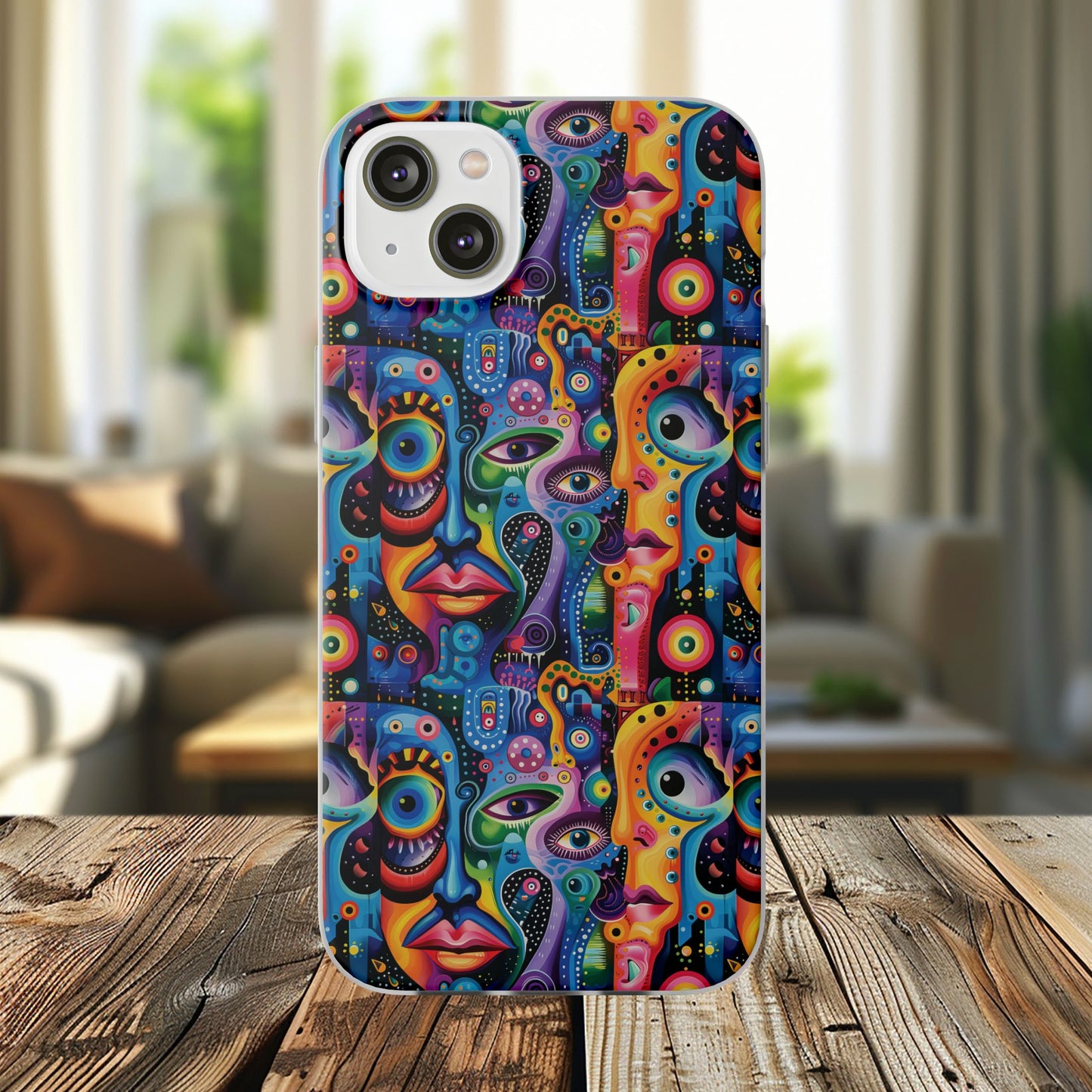 Psychedelic Visions Flexi iPhone and Samsung Case - Colorful Abstract Design.