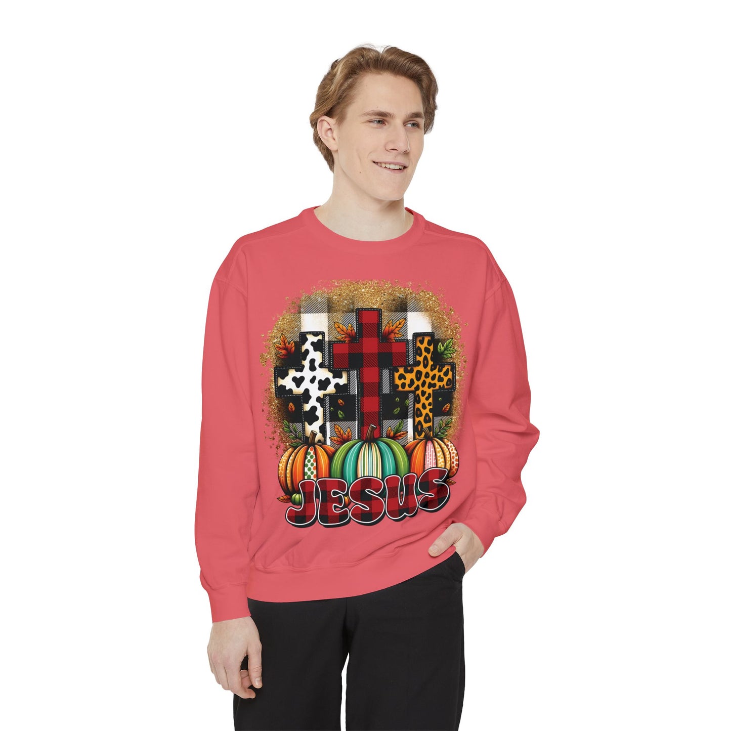 Faithful Harvest Cross Unisex Garment-Dyed Sweatshirt