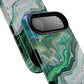 Marbled Tough iPhone Case, Magnetic Protector, Stylish Tech Accessory, Durable iPhone Cover, Unique Gift Idea