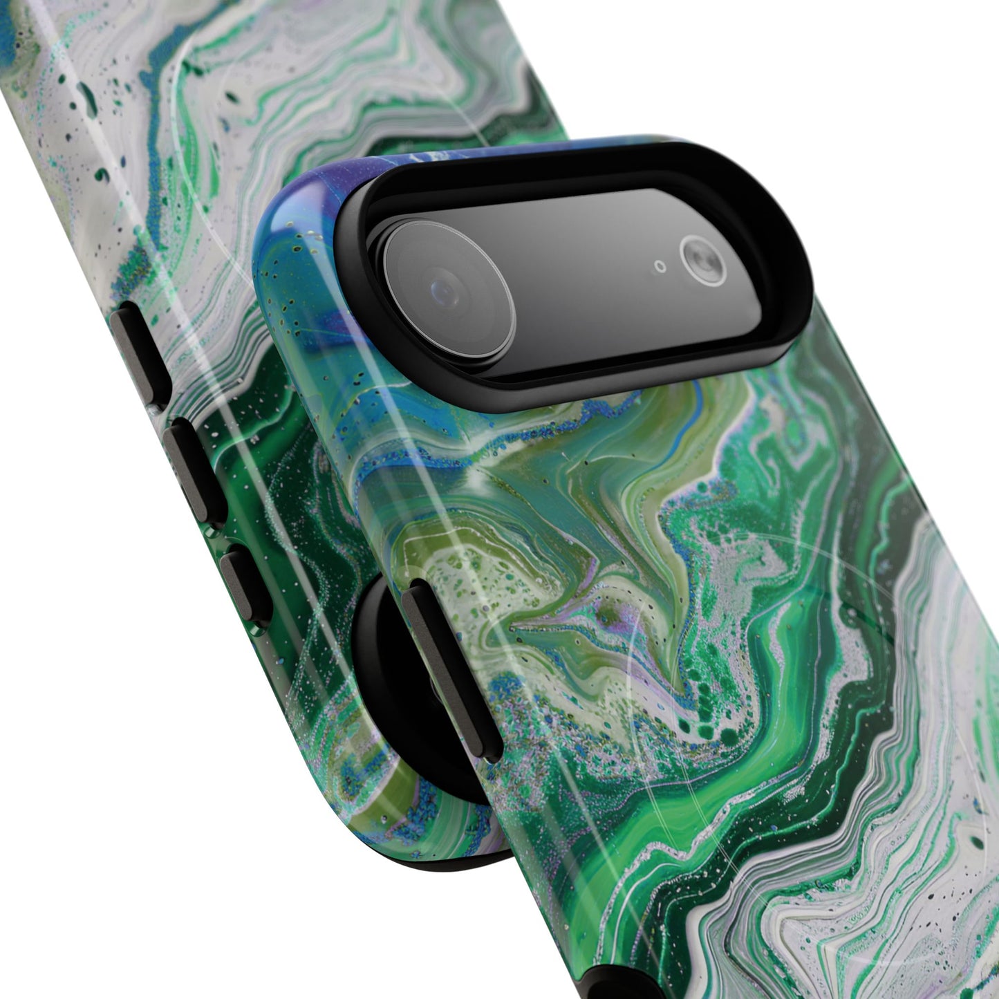 Marbled Tough iPhone Case, Magnetic Protector, Stylish Tech Accessory, Durable iPhone Cover, Unique Gift Idea