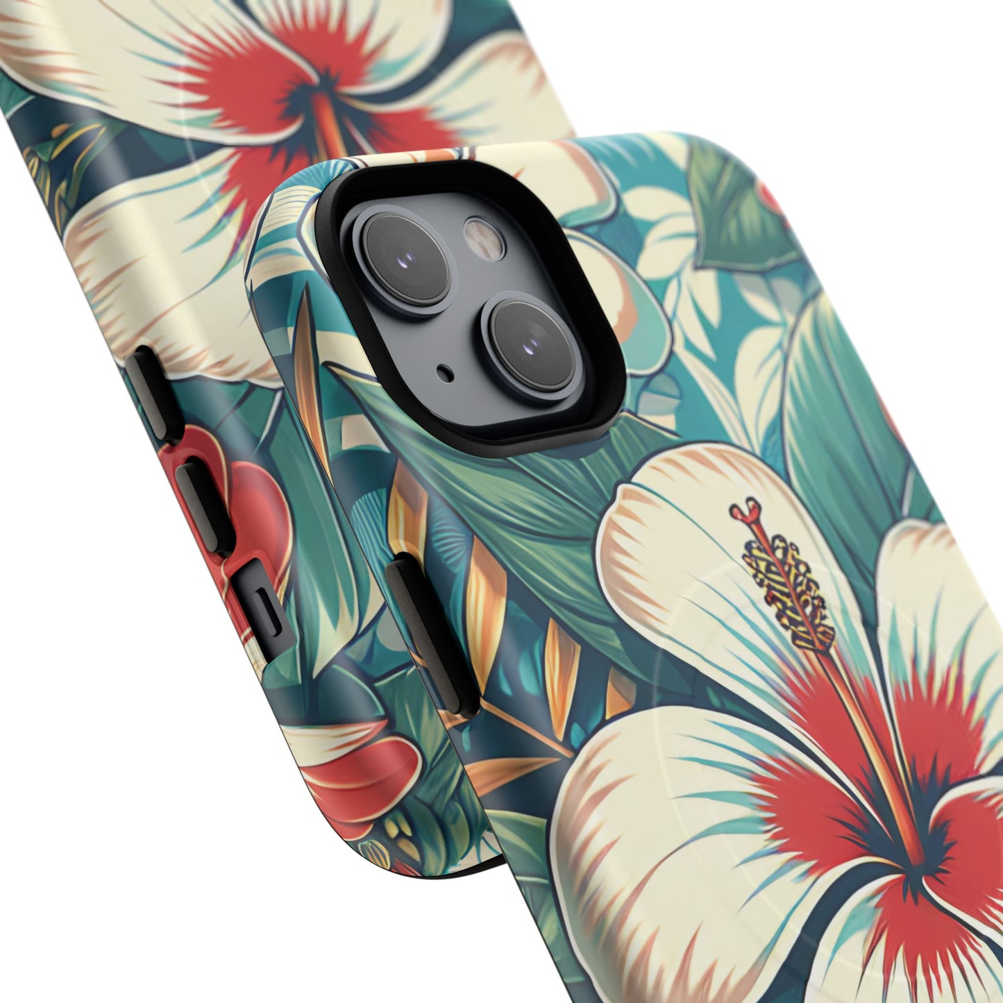 Tropical Hibiscus MagSafe® iPhone® Tough Case - Stylish Phone Protection Gift for Nature Lovers, Vibrant, Summer Vibes.