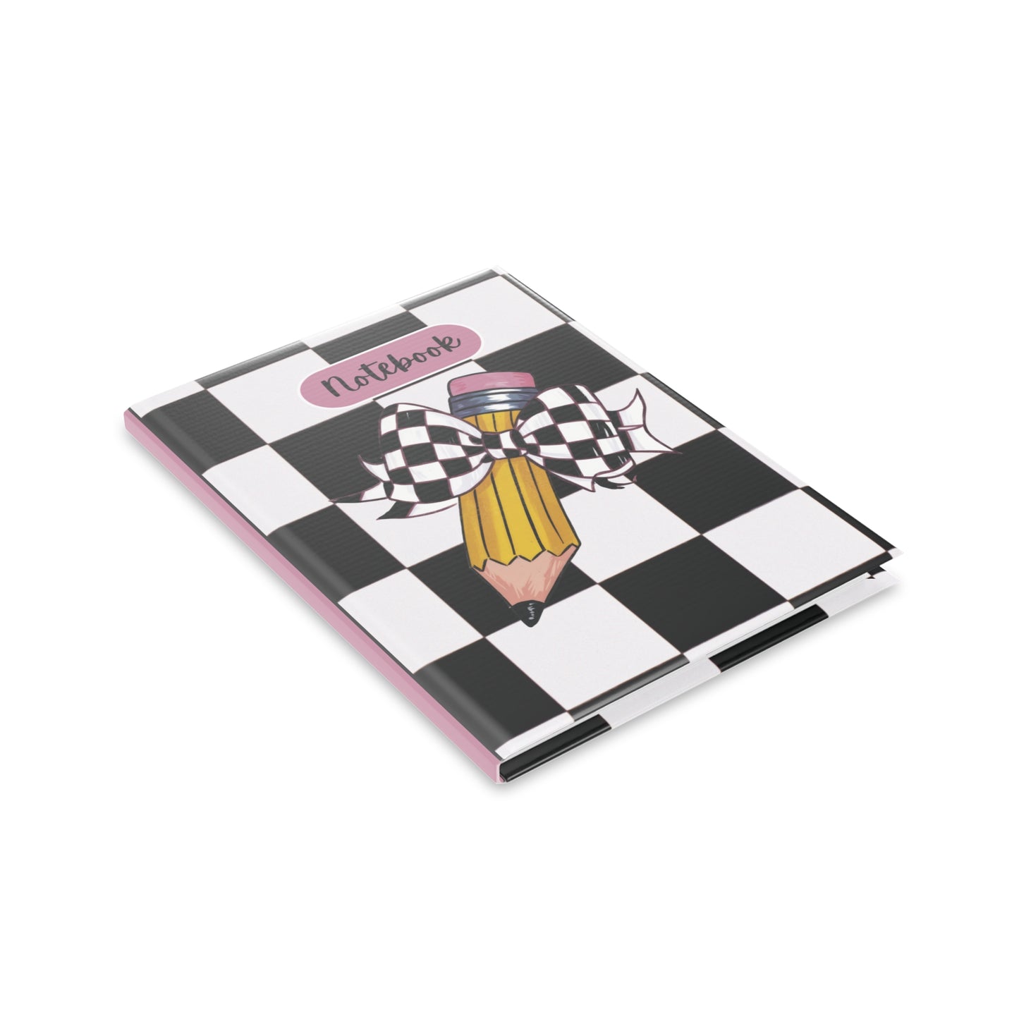 Black Checkered Charm Hardcover Notebook with Puffy Covers (PY)