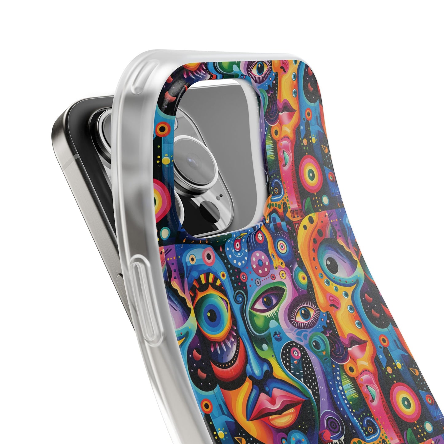 Psychedelic Visions Flexi iPhone and Samsung Case - Colorful Abstract Design.