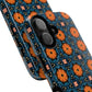 Saffron Tile Bloom Vibrant Floral Tough Magnetic iPhone Case, Durable iPhone Cover, Gift for Her, Floral Design, Unique iPhone Protection.
