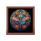 Dragonfly Stained Glass Jewelry Box — Floral Keepsake Trinket Box