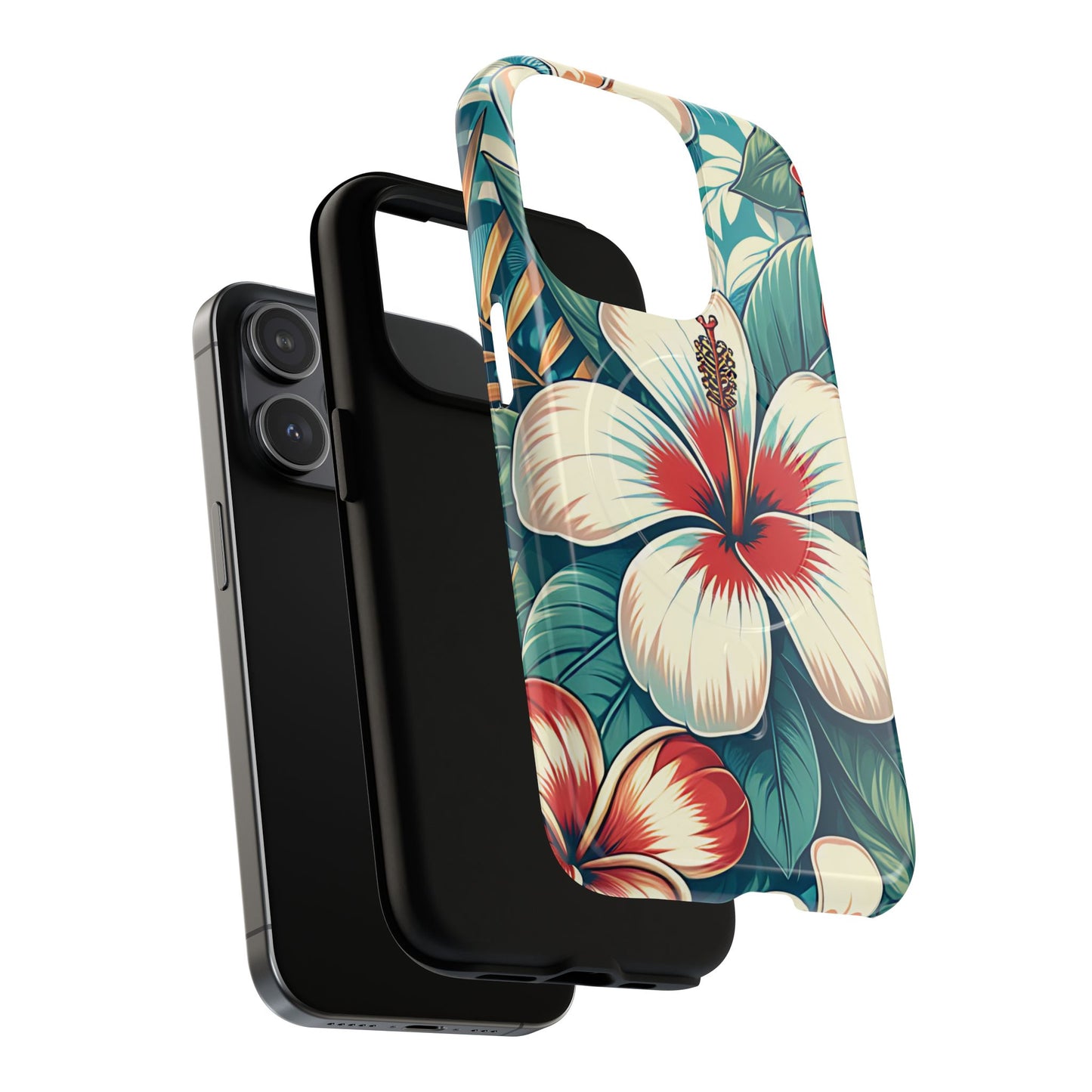 Tropical Hibiscus MagSafe® iPhone® Tough Case - Stylish Phone Protection Gift for Nature Lovers, Vibrant, Summer Vibes.