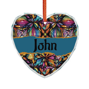 Personalized Crystal Heart Ornament - Customizable Gift for Celebrations