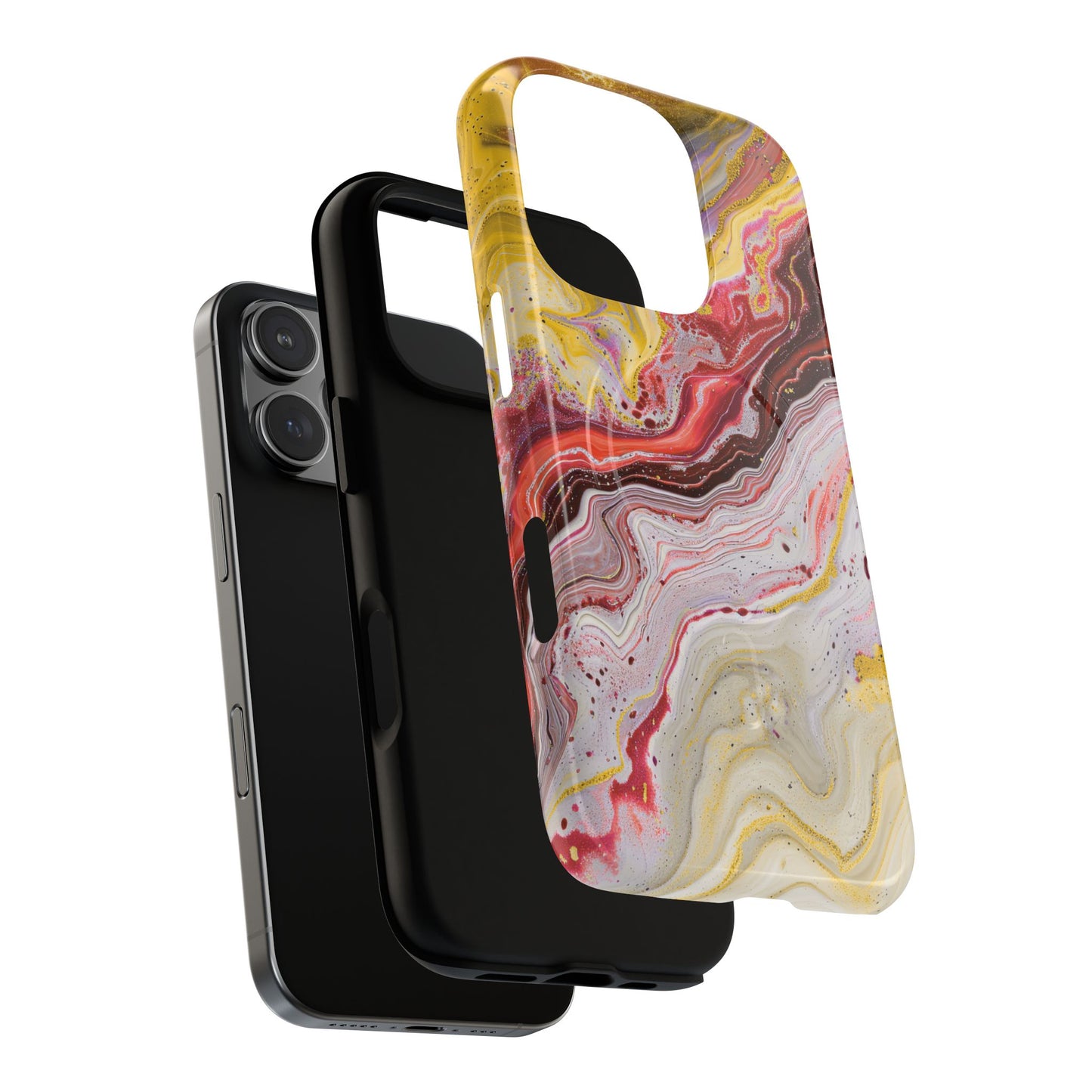 Colorful Red Marble iPhone Case, Tough Magnetic Cases, Stylish iPhone Protection, Unique Gift for iPhone Lovers, iPhone Accessories