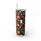 Whimsical Feline Garden Skinny Tumbler with Straw, 20oz