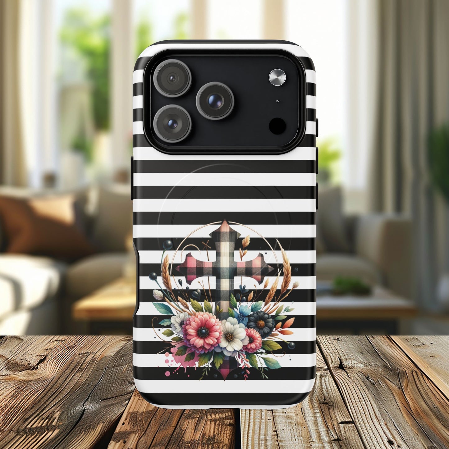 Striped in His Glory iPhone Case, Tough Magnetic Phone Protector, MagSafe iPhone Cover, Durable Case for Everyday Use, Gift for Nature Lovers, Vibrant Design.