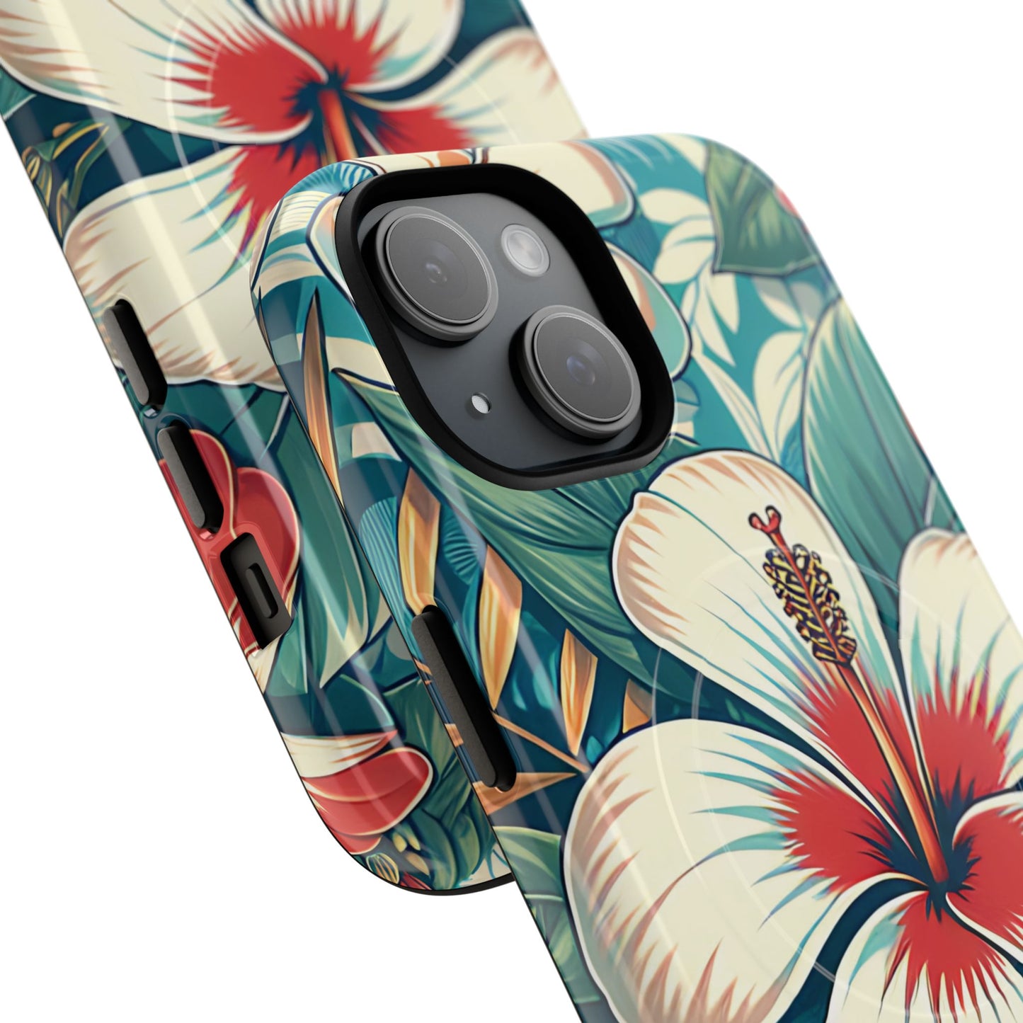 Tropical Hibiscus MagSafe® iPhone® Tough Case - Stylish Phone Protection Gift for Nature Lovers, Vibrant, Summer Vibes.