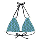 Blue Tropical Bliss Strappy Triangle Bikini Top (AOP)- (PY)