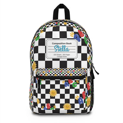 Personalized Schoolyard Chic Composition Book Inspired Backpack for Students, Fun School Bag, Back to School Essentials, Notebook Print Backpack, College Student Gift