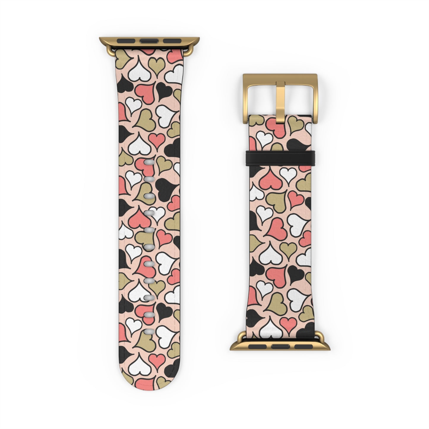 Love Heart Pattern Watch Band for Women - Stylish Apple Watch Strap
