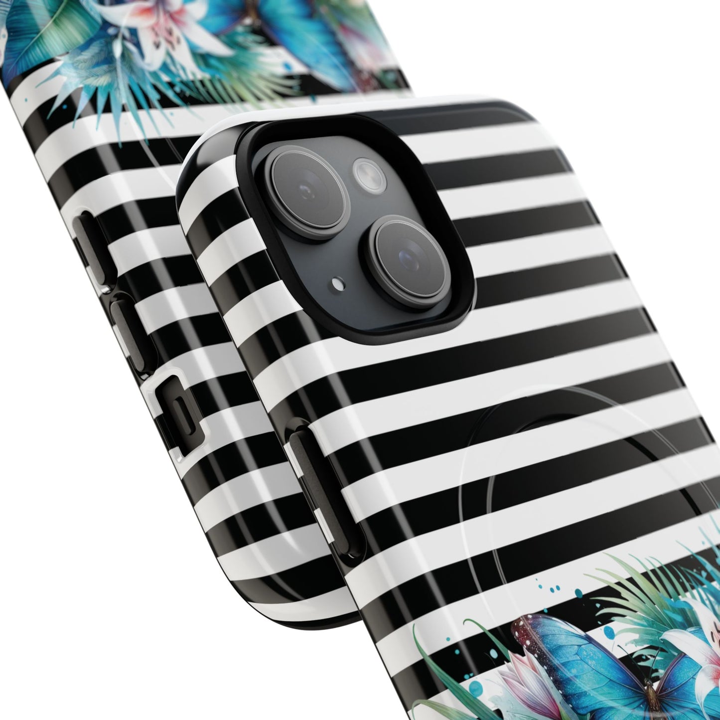 Wings of Wonder Tough iPhone Magnetic Case, Stylish Protection, Durable iPhone Cover, Butterfly Design Gift, Floral Case,Trendy Tech Accessory.