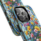 Floral Stained Glass Tough Magnetic Case, Durable Phone Cover, Gift for Nature Lovers, Unique Floral Design, Phone Accessories for All Occasions.