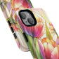 Tulip Glow Tough iPhone Magnetic Case, Floral Design, Spring Gift, Durable Protection, Smartphone Accessories, MagSafe Accessories, Stained Glass Tulip Gift