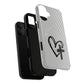 Tough Magnetic Phone Case with Heart & Cross Design, Durable Phone Cover, Unique Gift for Her, Stylish Accessory, Everyday Use