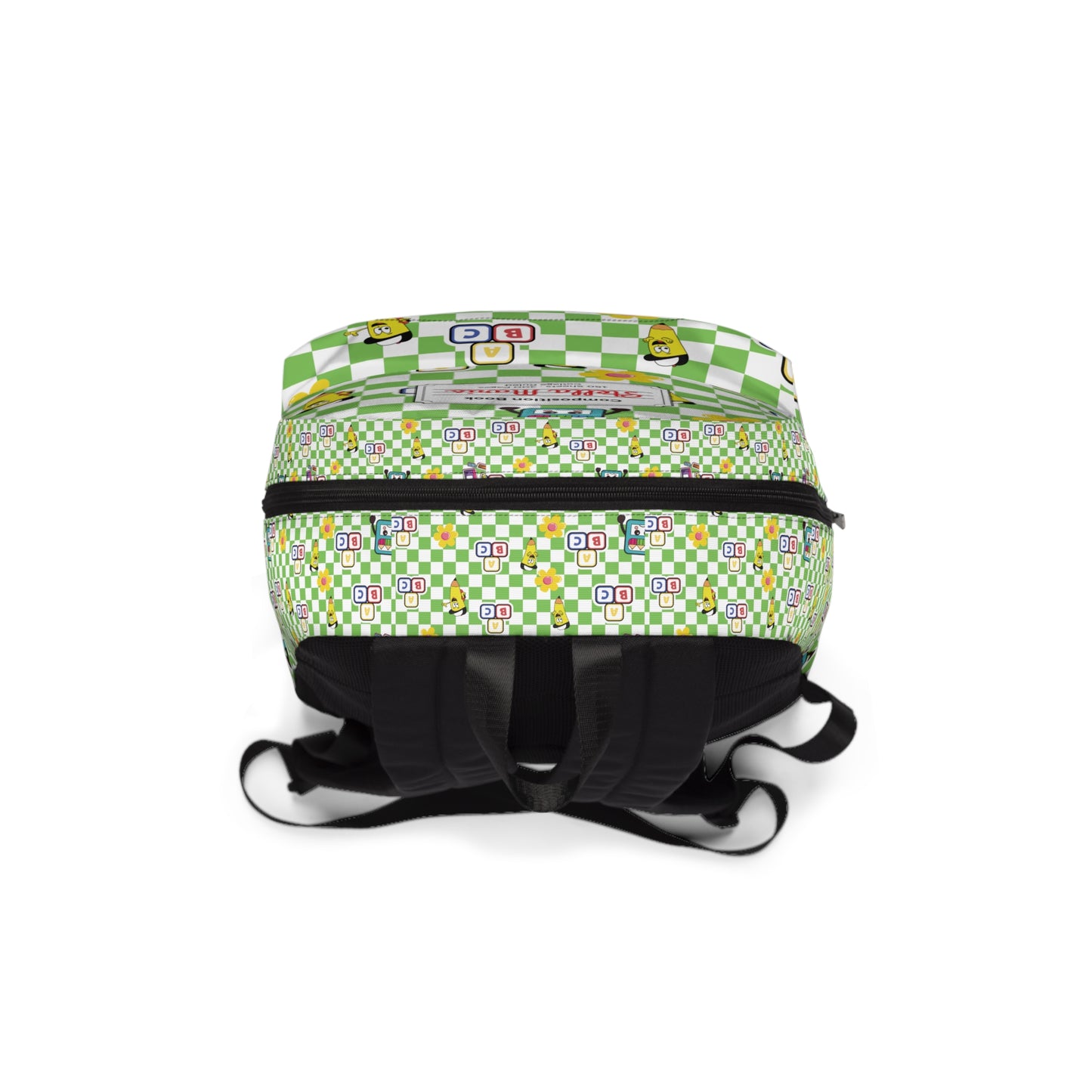 Personalized Green SchoolYard Chic Composition Book Inspired Colorful Kids' Backpack, School Bag, Fun Pattern Backpack, Cute Child's Rucksack, Composition Backpack, Unique School Supplies