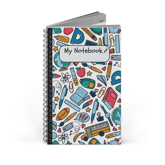 Black School Doodles Spiral Journal (EU)- (PY)