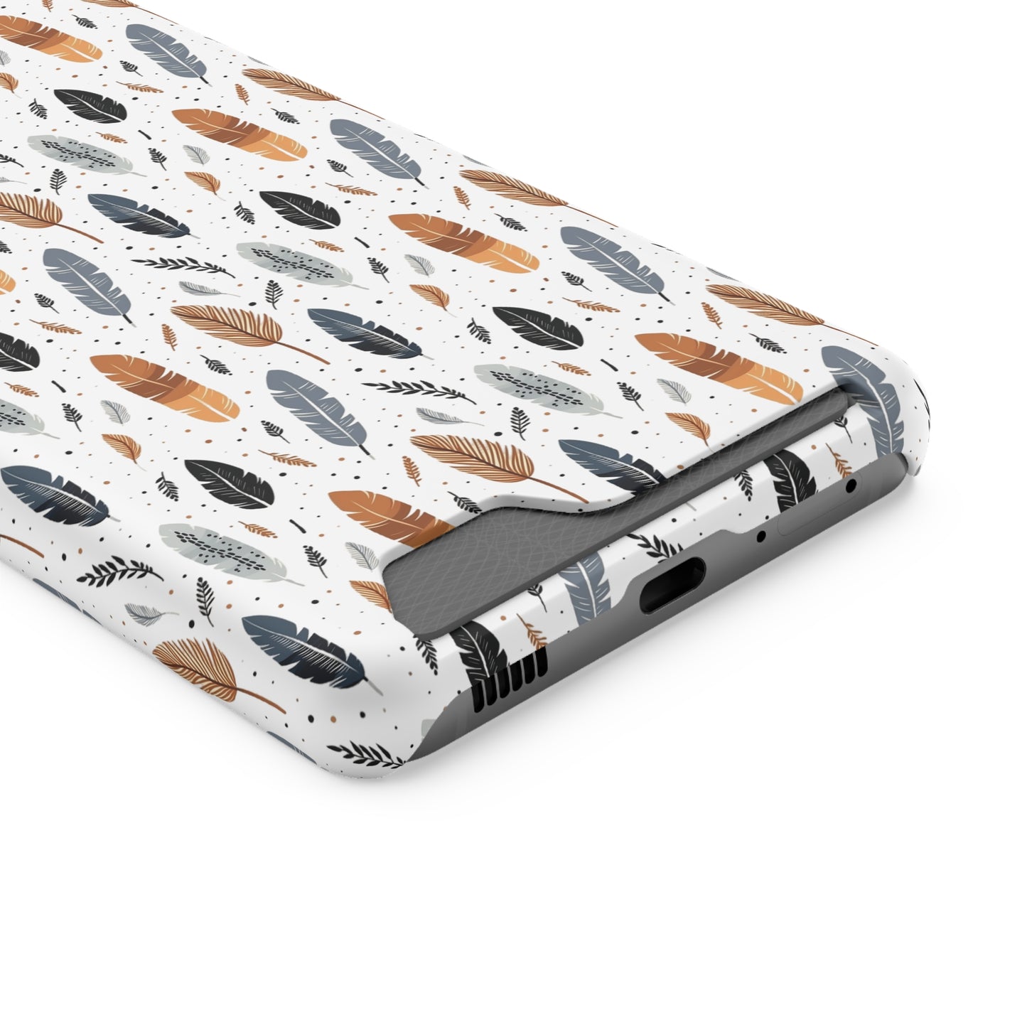 Whispering Feathers iPhone and Samsung Case With Card Holder